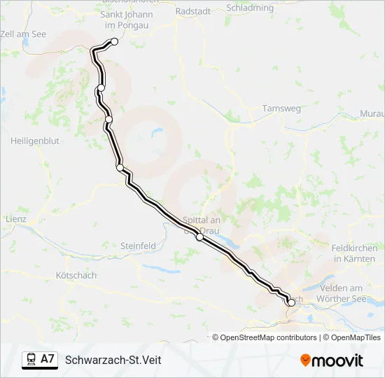 Bahnlinie A7 Karte