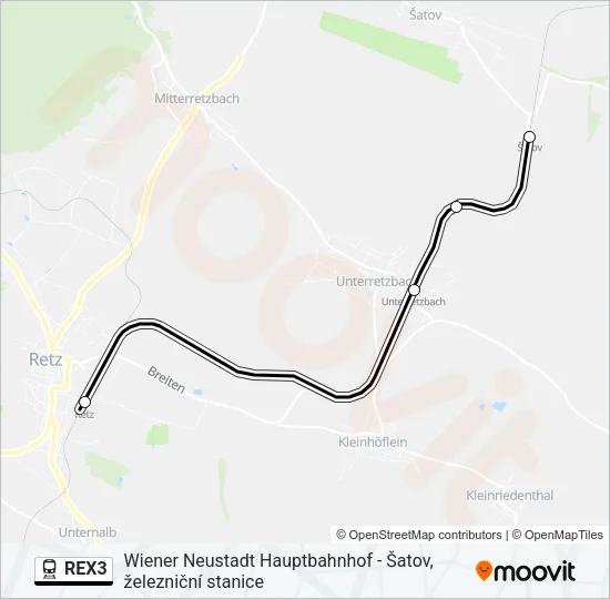 REX3 Train Line Map