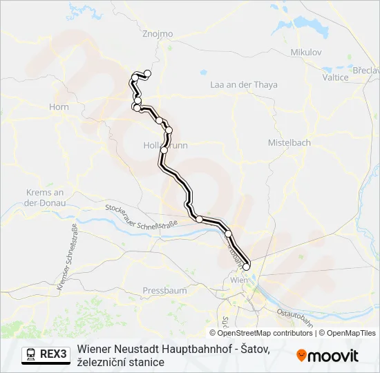 REX3 Train Line Map