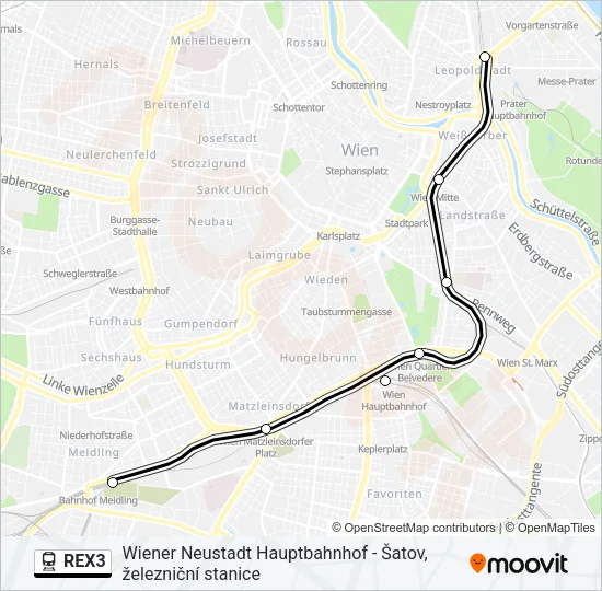 REX3 Train Line Map