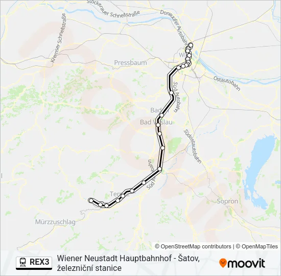 REX3 Train Line Map