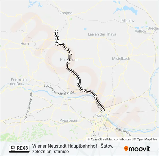 REX3 Train Line Map