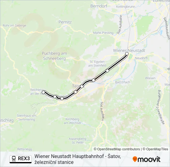 REX3 Train Line Map