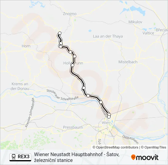 REX3 Train Line Map