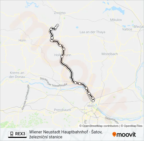 REX3 Train Line Map
