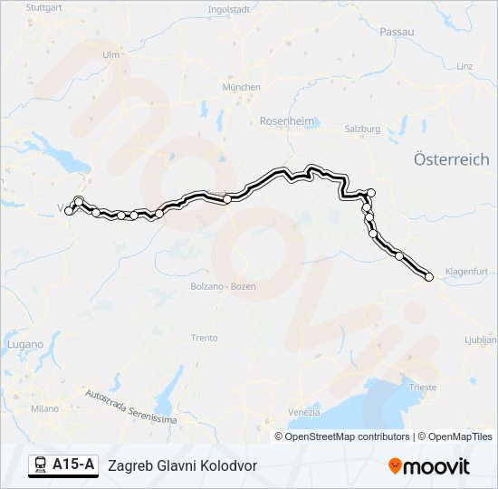 A15-A Train Line Map