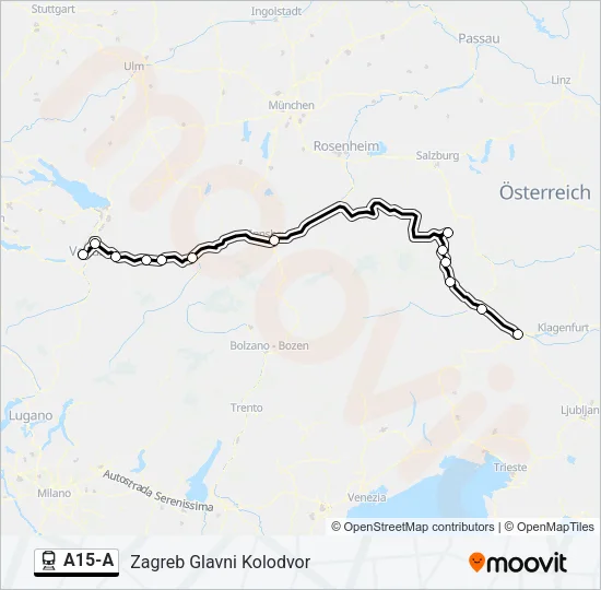 A15-A Train Line Map