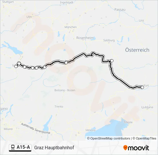 A15-A Train Line Map