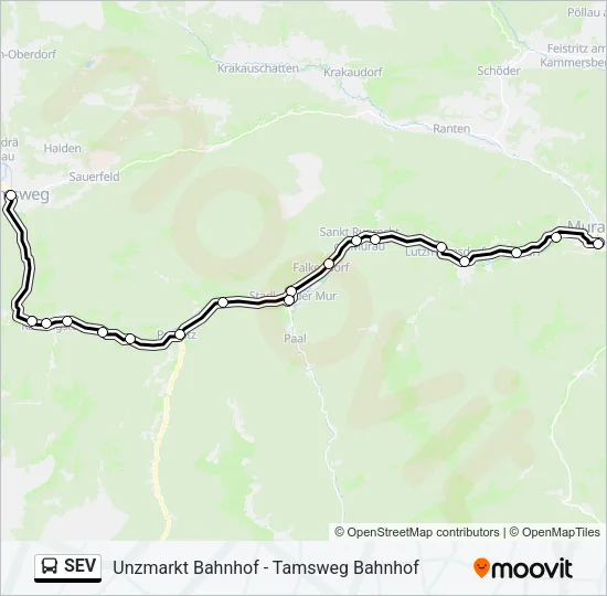 SEV Bus Line Map