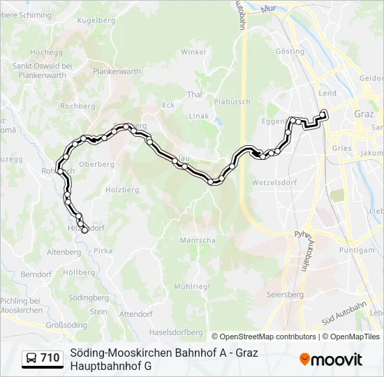 710 Bus Line Map
