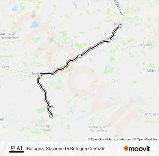 A1 Route: Schedules, Stops & Maps - Bologna, Stazione Di Bologna ...