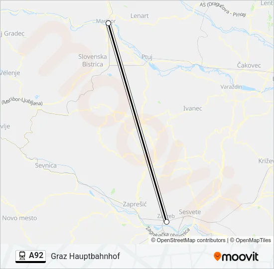 A92 Train Line Map