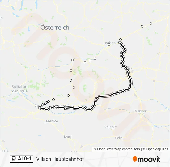 A101 Route: Fahrpläne, Haltestellen & Karten - Villach Hauptbahnhof ...