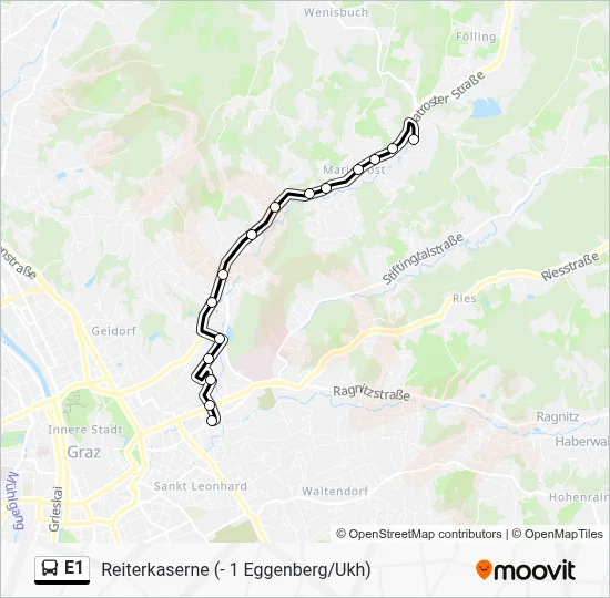 E1 Bus Line Map