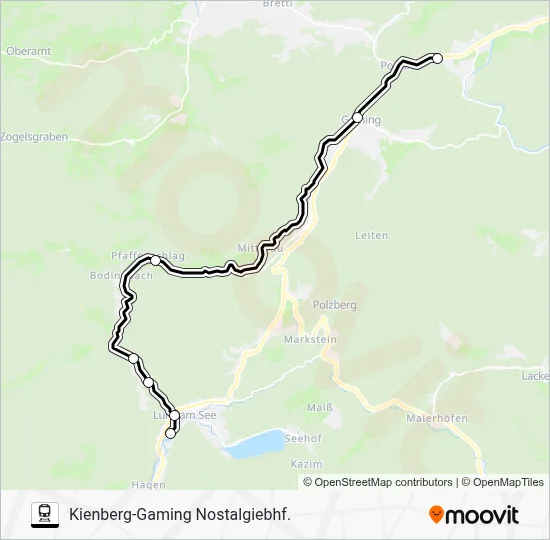 ÖGLB/BERGSTRECKE YBBSTALBAHN Train Line Map