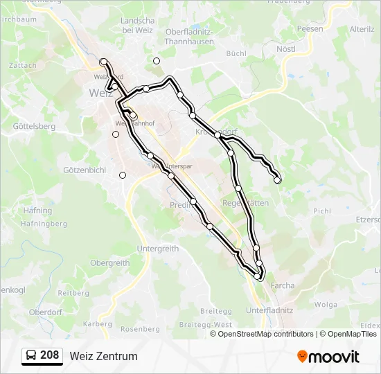 208 Route: Schedules, Stops & Maps - Weiz Zentrum (Updated)