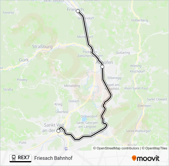 Rex7 REX7 Route: Schedules, Stops & Maps - Friesach Bahnhof (Updated)