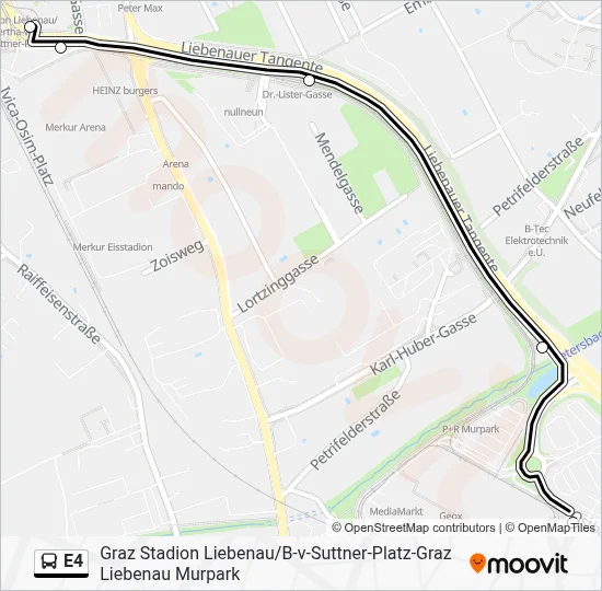 E4 Bus Line Map