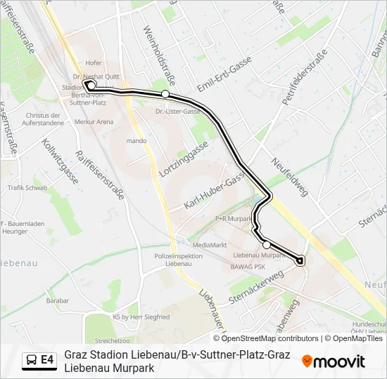 E4 Bus Line Map