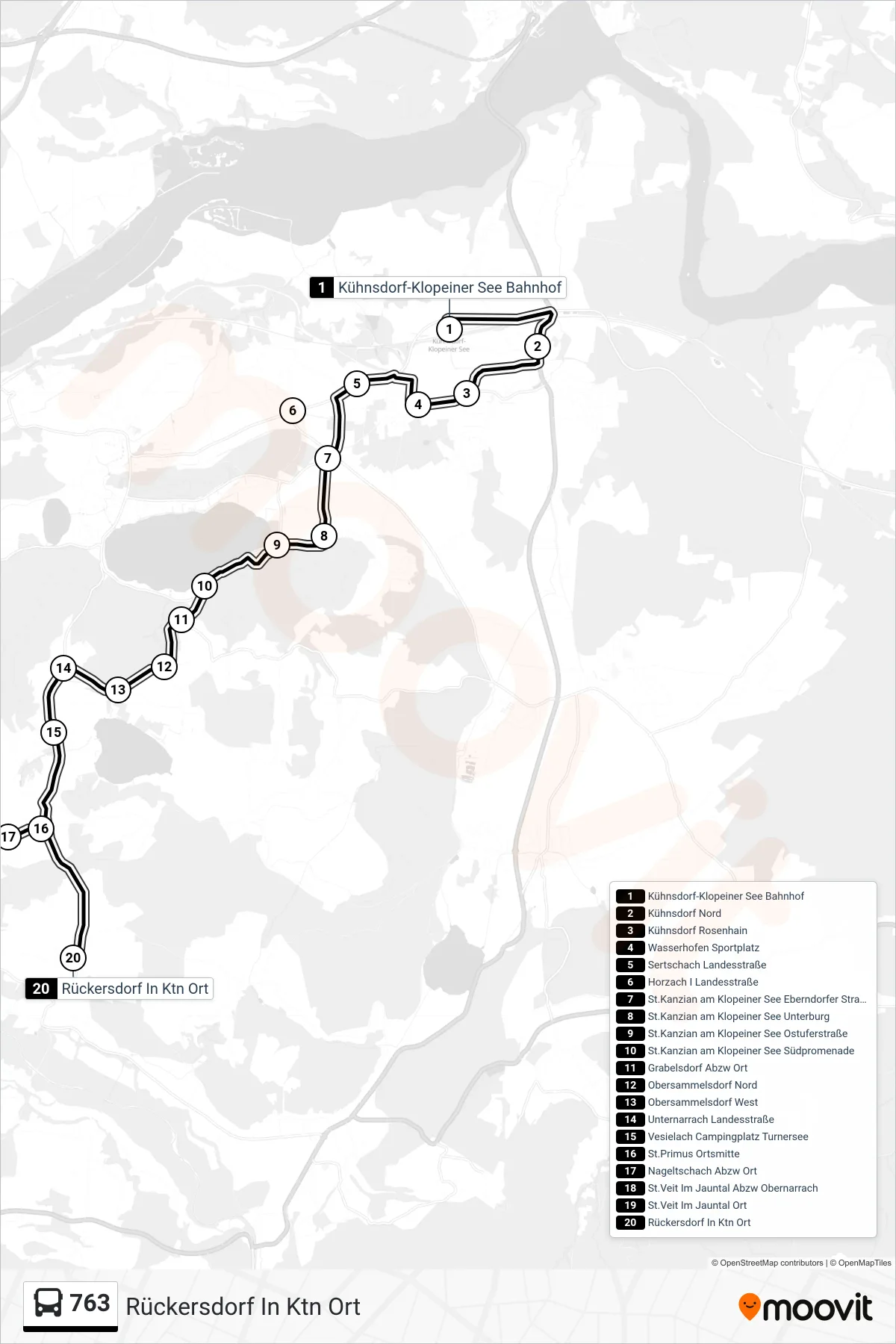 763 tram Line (Rückersdorf In Ktn Ort) route and stops on a map