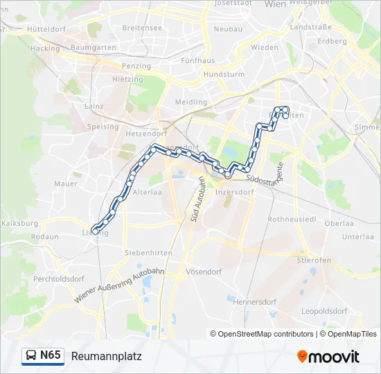 N65 Bus Line Map