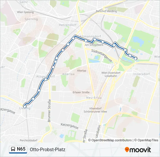 N65 Bus Line Map