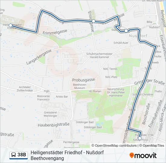 38B Bus Line Map