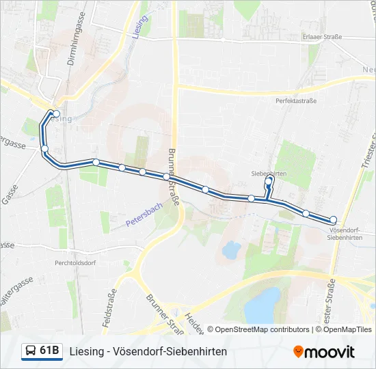 61B Bus Line Map
