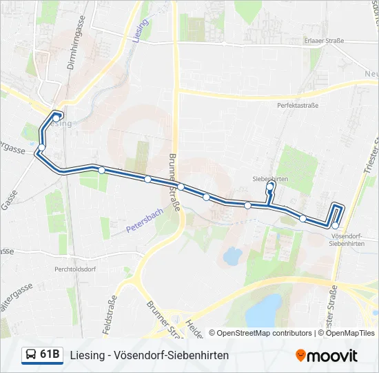 61B Bus Line Map