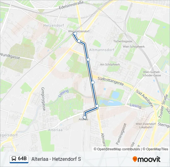 64B Bus Line Map