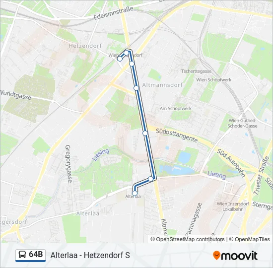 64B Bus Line Map