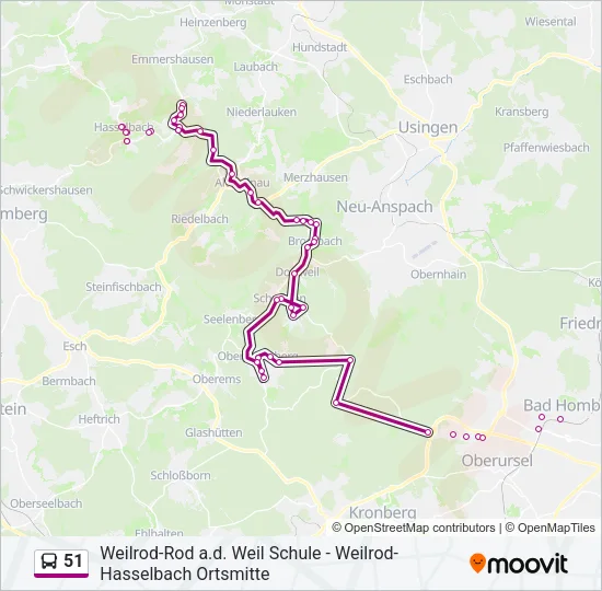 51 Bus Line Map
