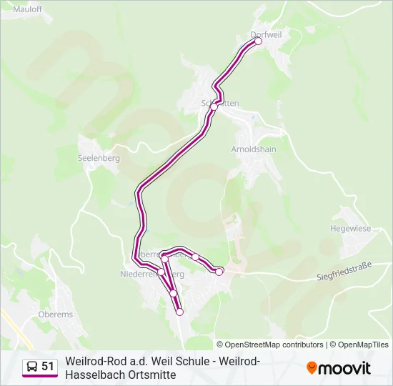 51 Bus Line Map