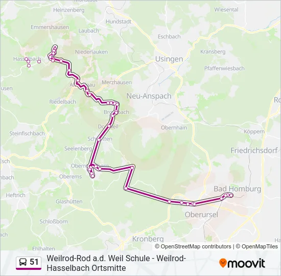 51 Bus Line Map