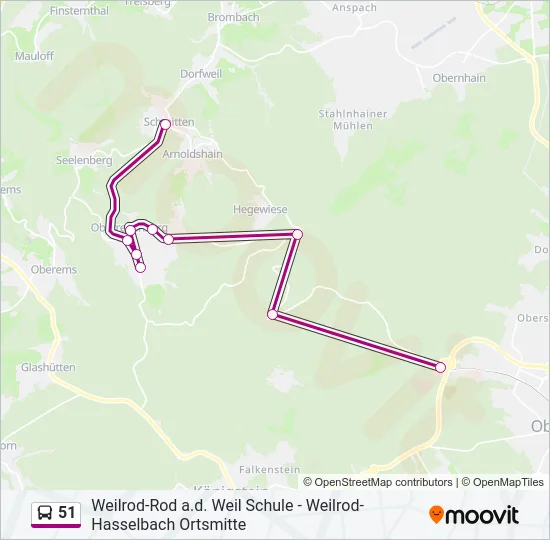 51 Bus Line Map