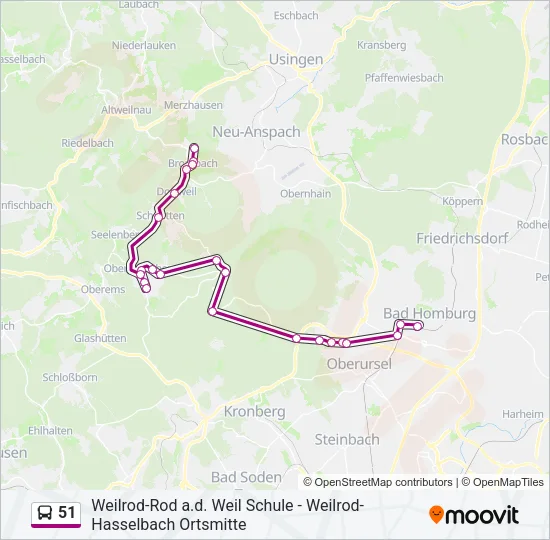 51 Bus Line Map