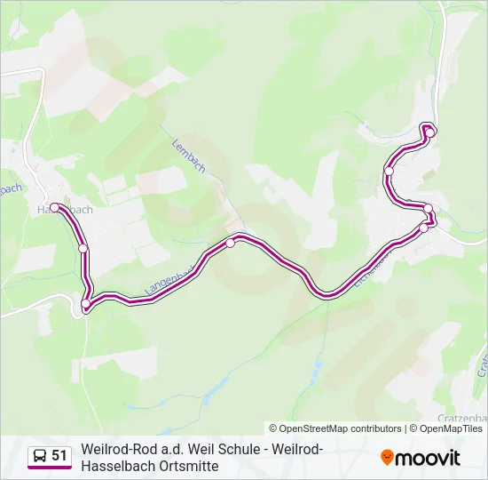51 Bus Line Map