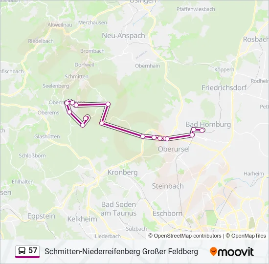 57 Bus Line Map