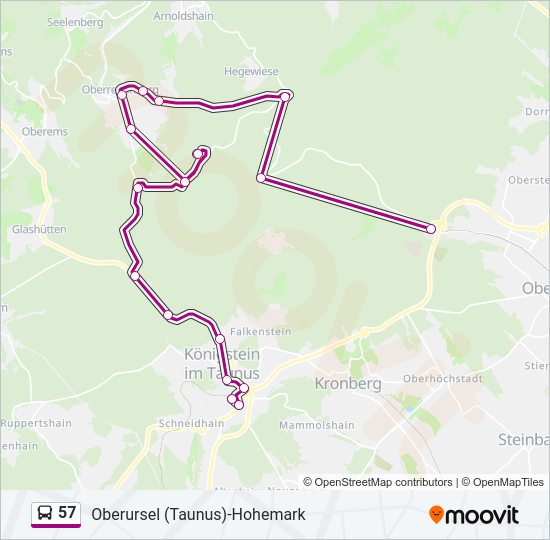 Автобус 57: карта маршрута