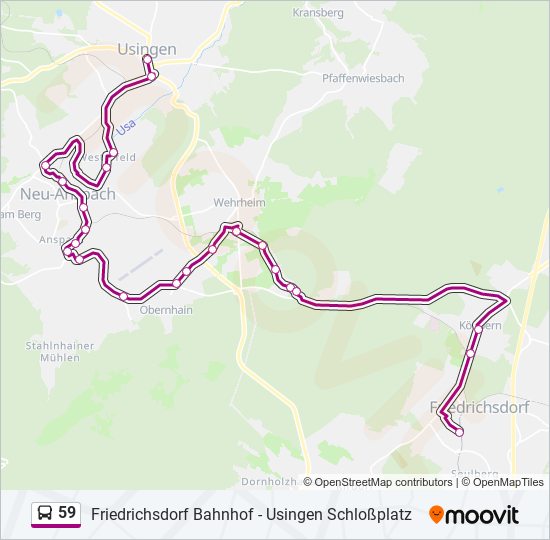 59 Route: Schedules, Stops & Maps - Usingen Schloßplatz (Updated)