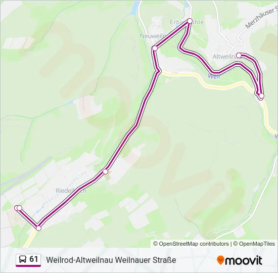 61 Bus Line Map