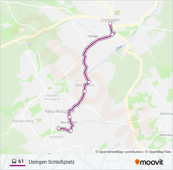 61 Bus Line Map
