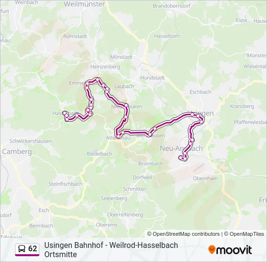 62 Bus Line Map