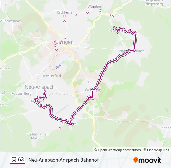 63 Bus Line Map