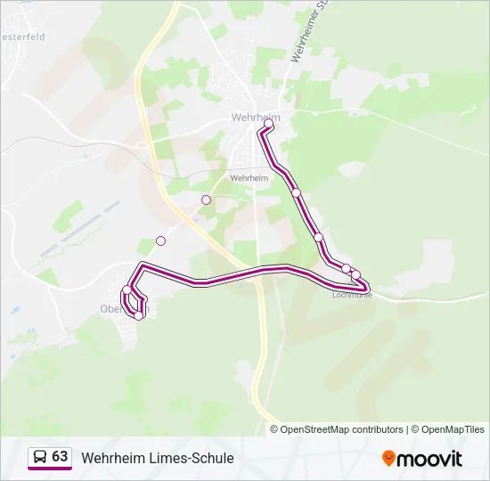 63 Bus Line Map