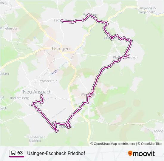 63 Bus Line Map