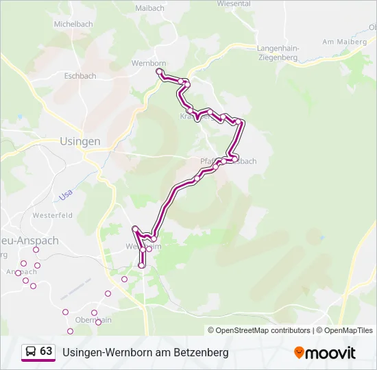 63 Bus Line Map