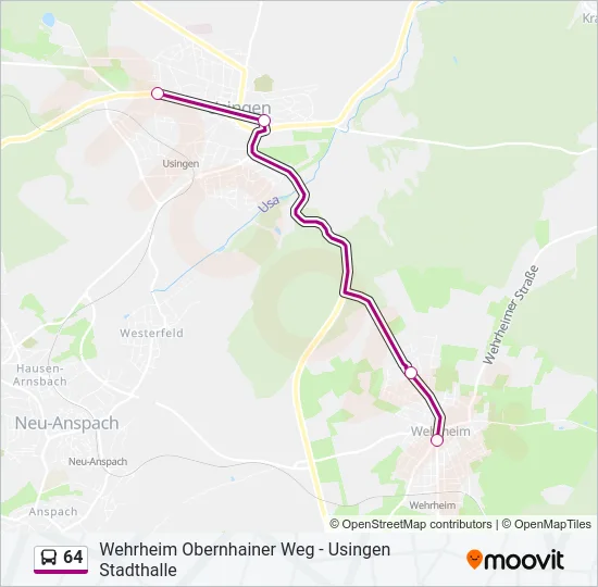 64 Bus Line Map