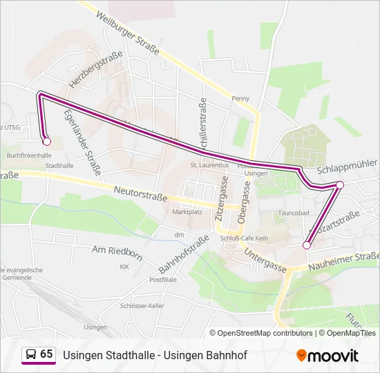 Автобус 65: карта маршрута