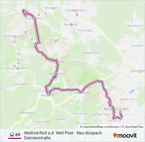 69 Bus Line Map